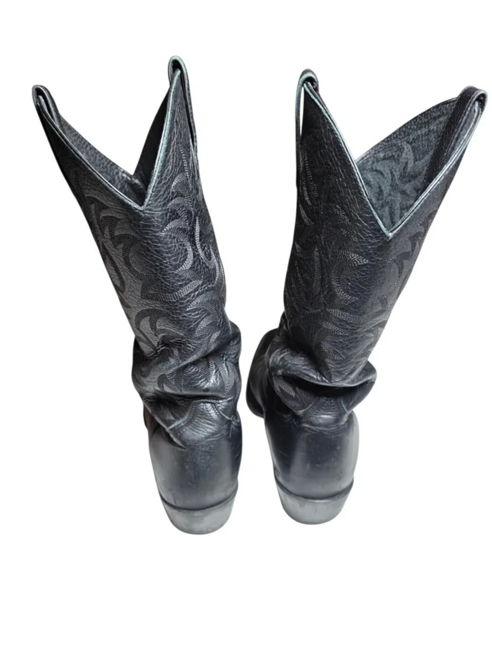 Ariat Mens Heritage Western R Toe Black Deertan Leather Cowboy Boots Sz 10.5 D